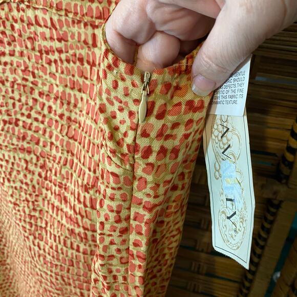 Napa Valley Linen Blend Maxi Dress Red Print Sleeveless Side Slit NWT Small - Picture 5 of 9